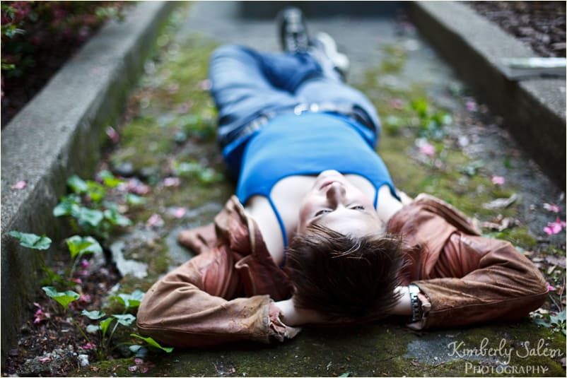 emma lying on moss