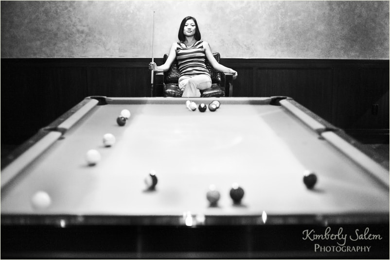 Diana - pool table b&w