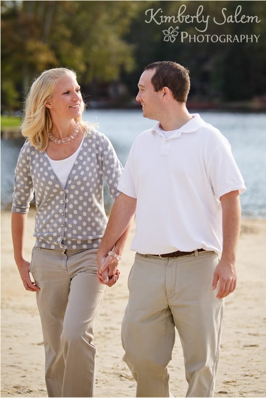 Jenna and Bob walking on beach