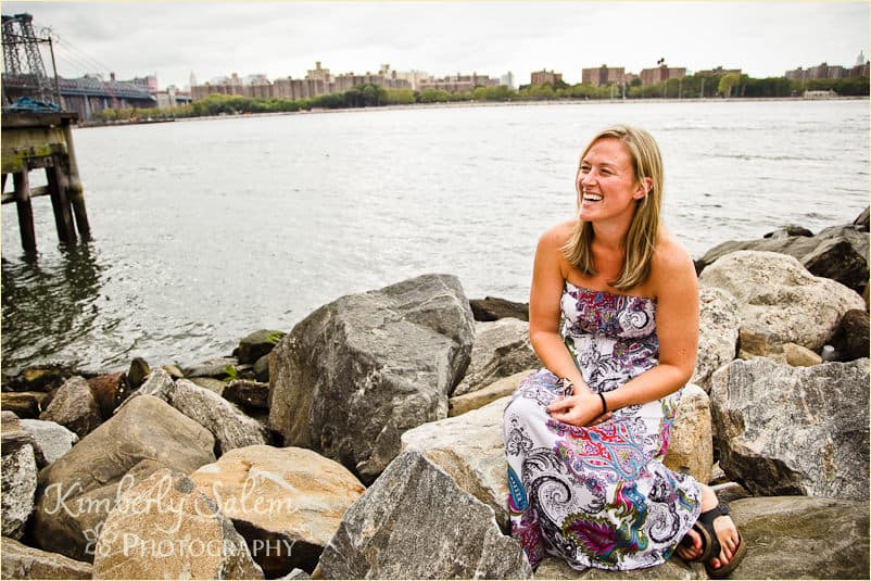 meg on rocks