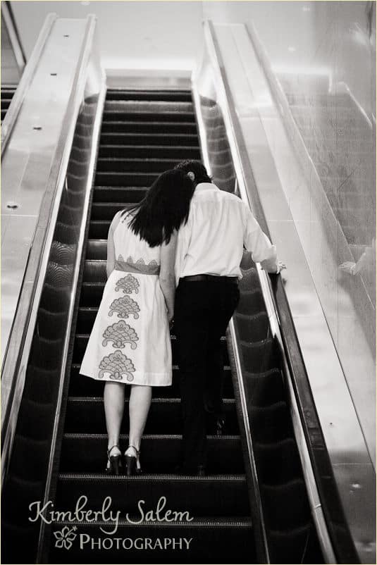 Sarah and David on Escalator