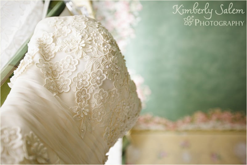 closeup of wedding dress