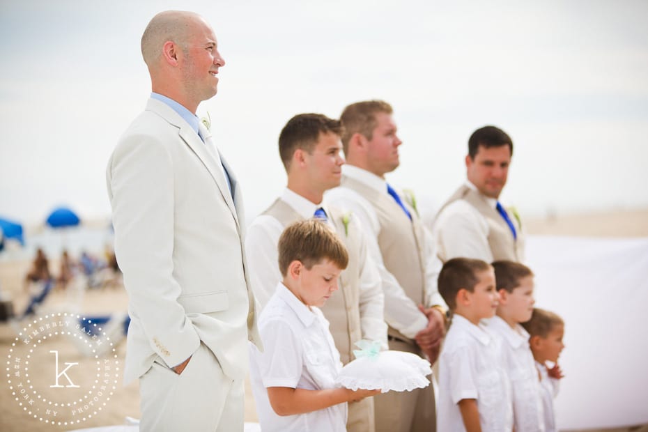 groom waiting for the bride - beach wedding