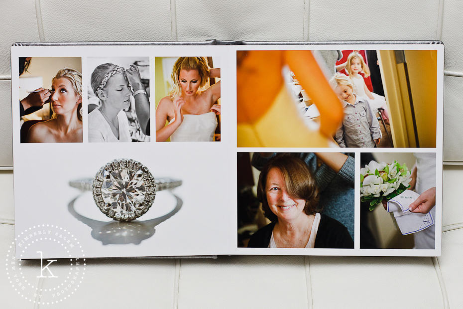 wedding album spread with ring detail - 2