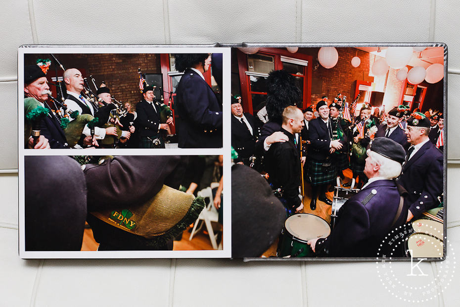 wedding album spread - bagpipes - 15