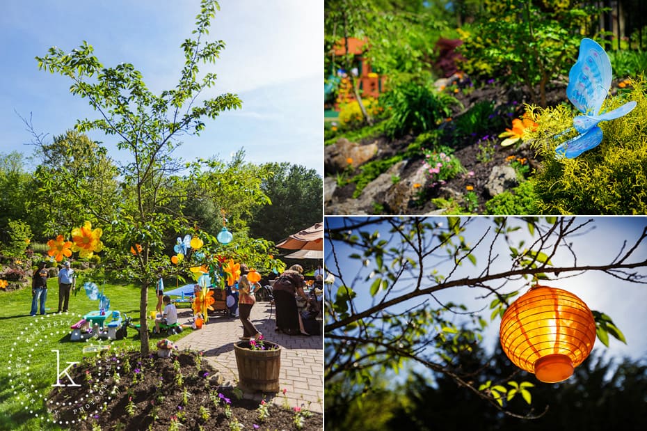 paper lanterns and butterflies