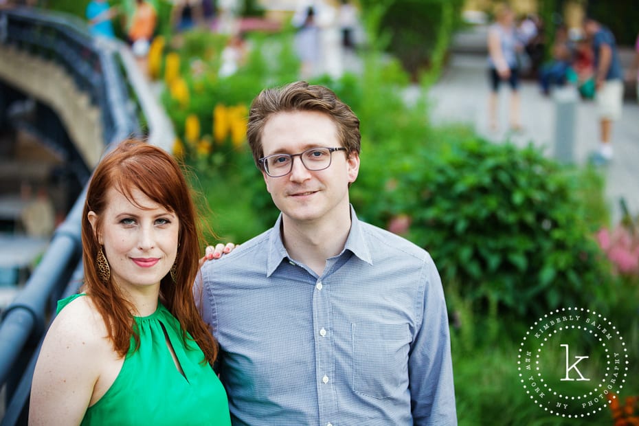 engaged couple - new york - high line park