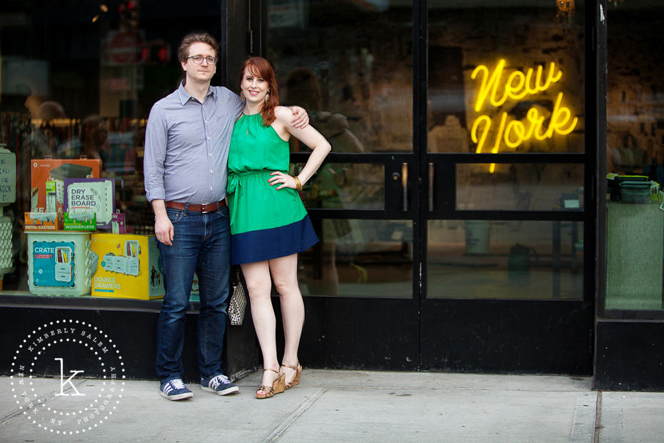 engaged couple - new york - neon sign