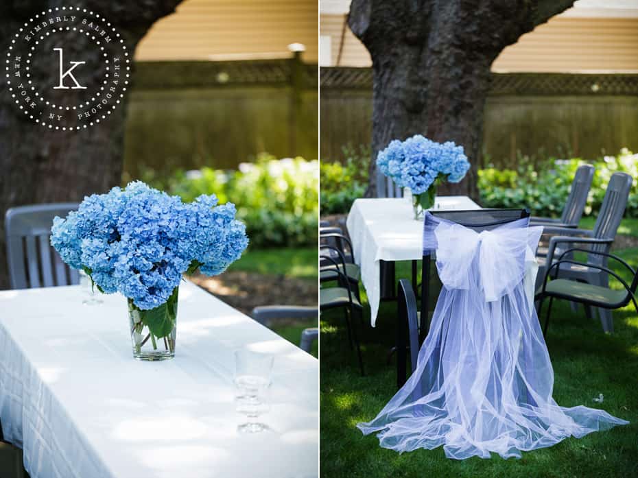 hydrangea centerpiece diptych