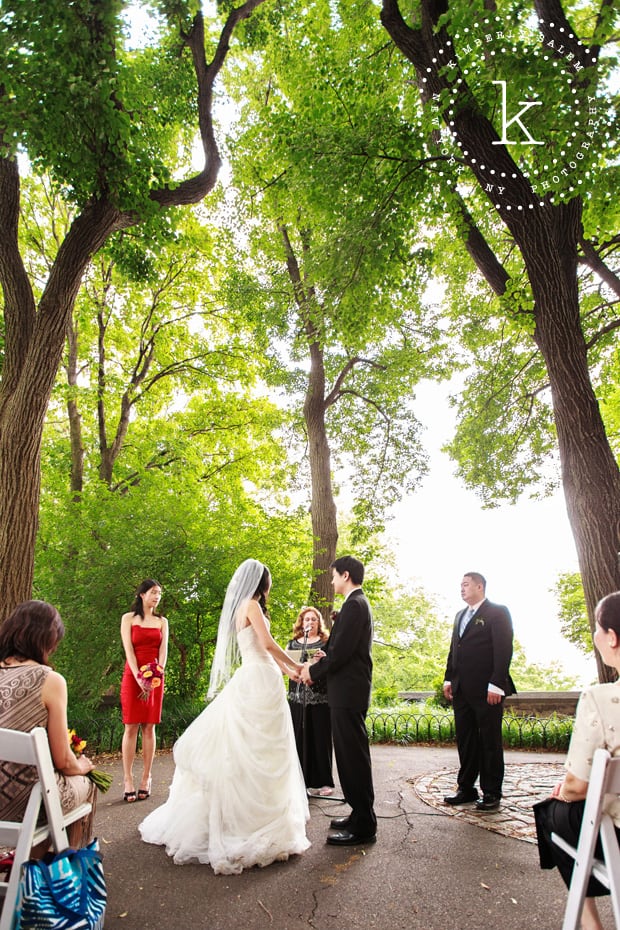 wedding ceremony at Linden Terrace in Fort Tryon Park, NYC