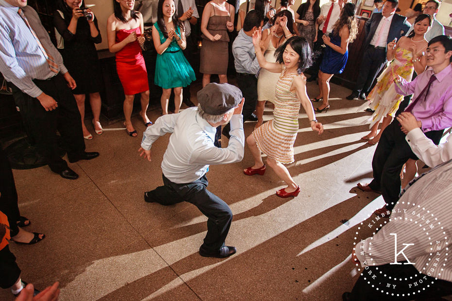 wedding guests get down