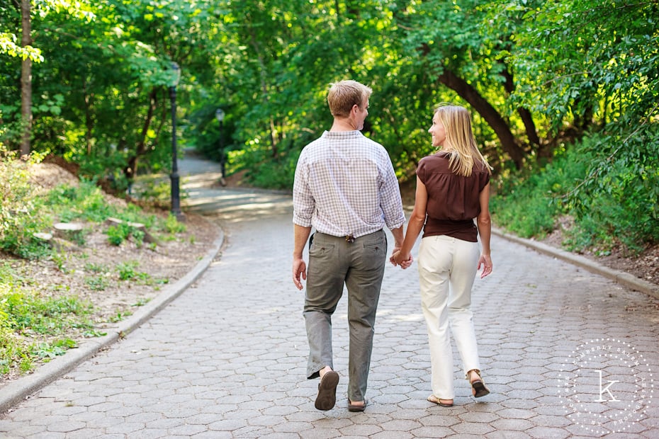 engaged couple - walking in Prospect Park