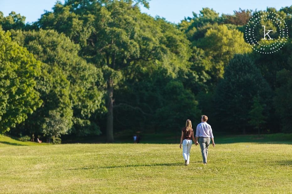 engaged couple in Prospect Park