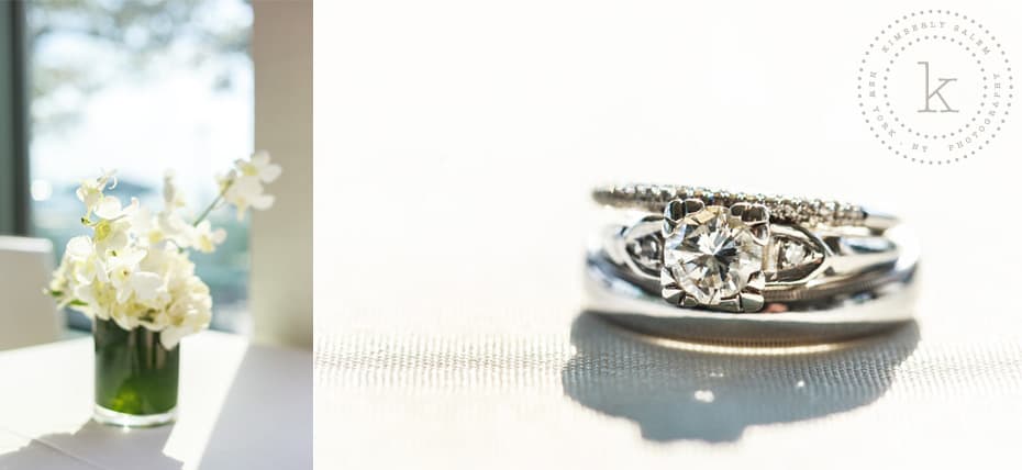 Battery Gardens flowers and wedding ring detail