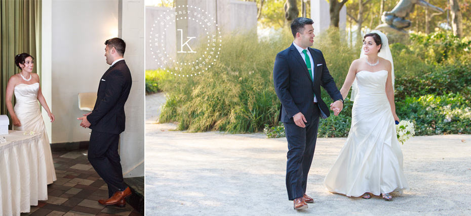 Bride and groom - first look and portraits in Battery Park