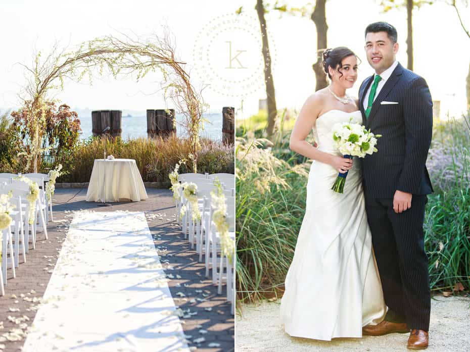 Battery Gardens outdoor wedding ceremony setup