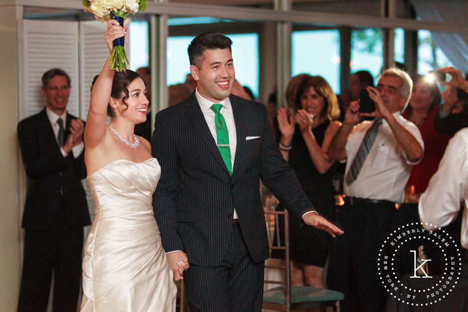 Bride and Groom enter reception - Battery Gardens