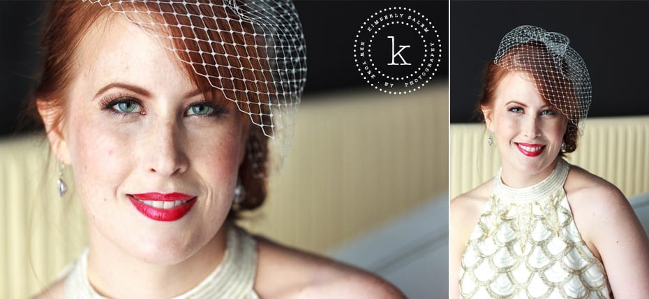 bride portrait - birdcage veil