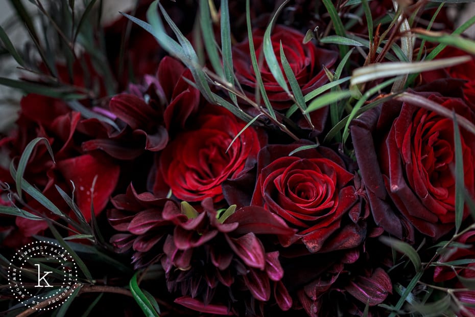 dark red textured bouquet