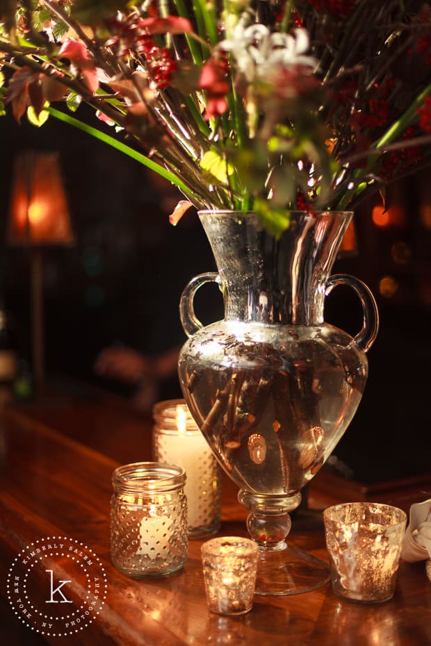 wedding reception detail - flower urn