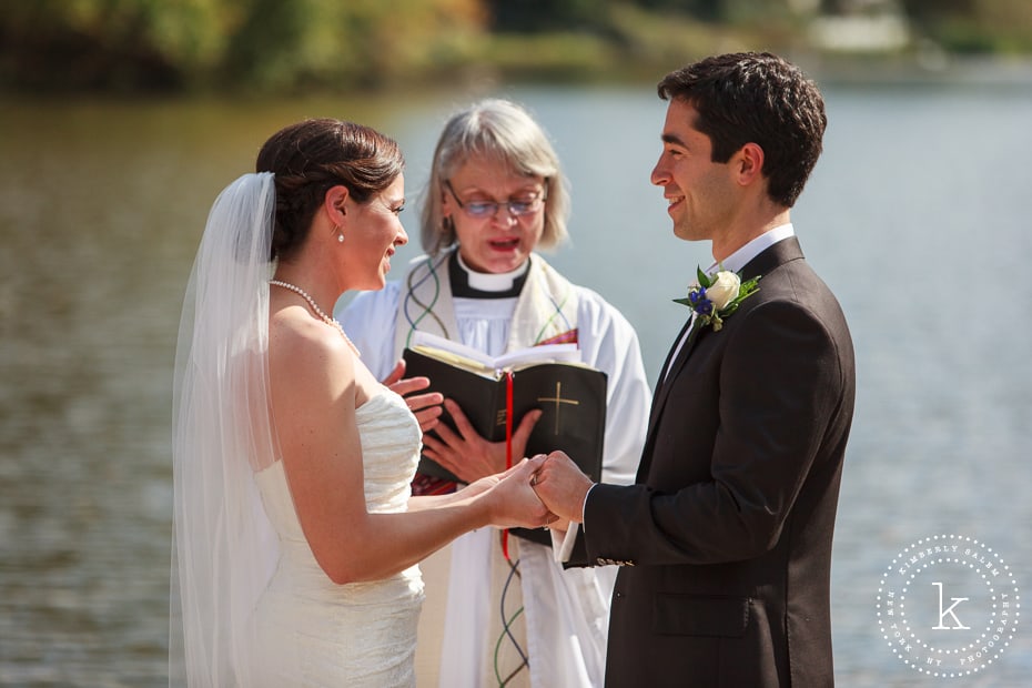 Bride and groom during their vows