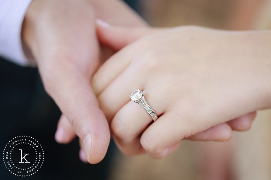 close up of engagement ring