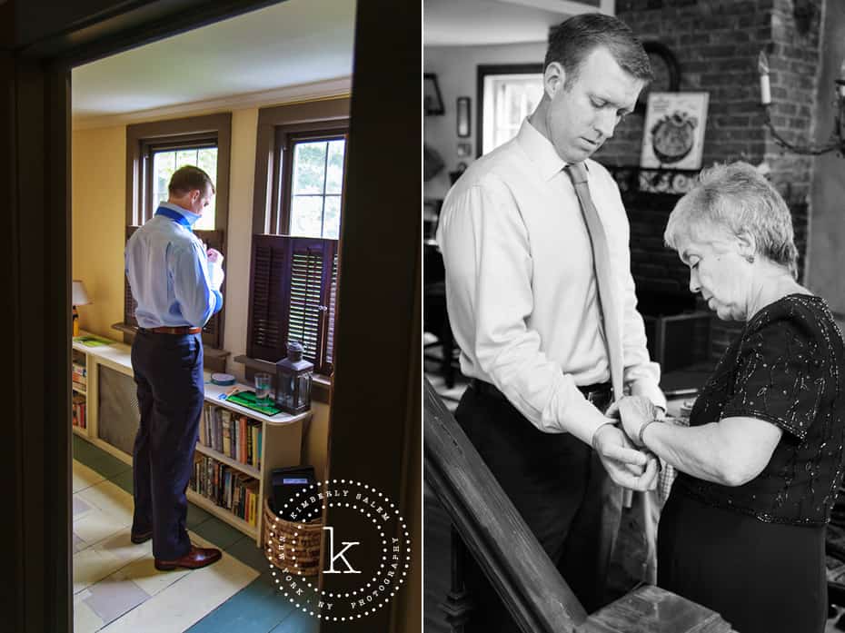 Groom getting ready