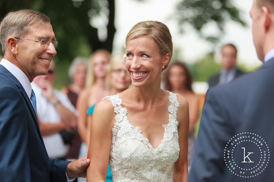 Father giving away bride