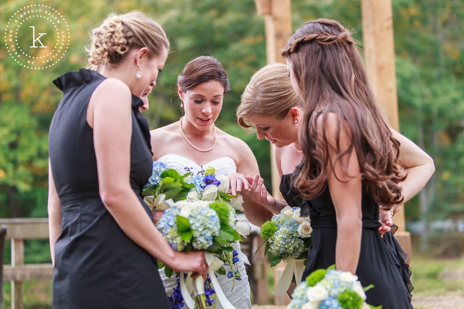 Bridesmaids check out the ring