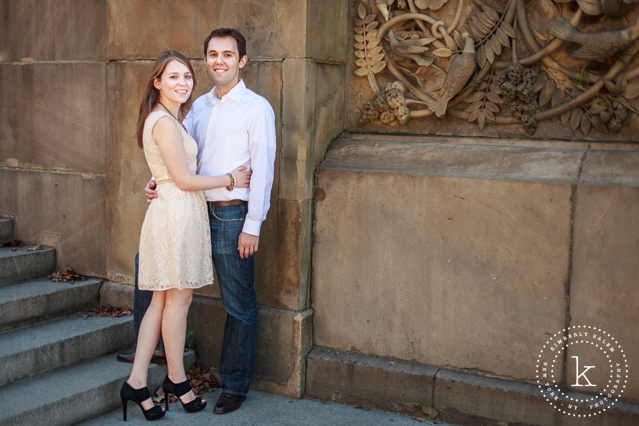 engaged couple portrait - showing off high heels