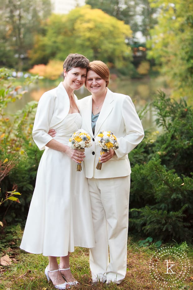 Central Park portrait of two brides