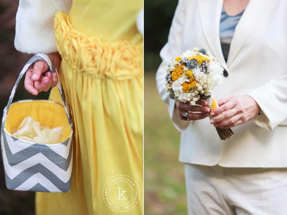 wedding details - flower girl and bridal bouquet