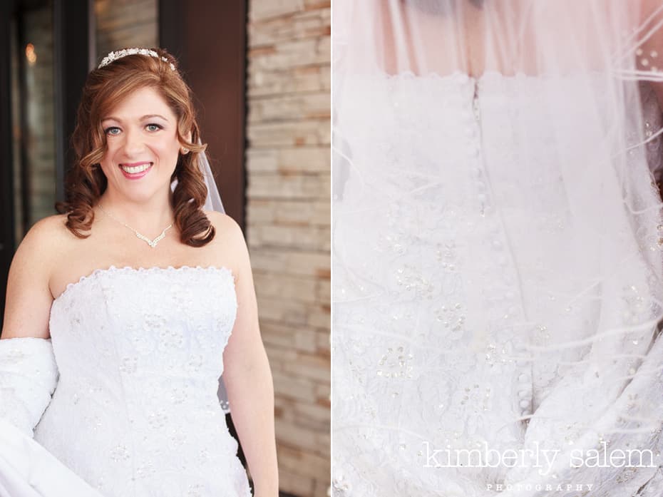 bridal portrait and dress detail