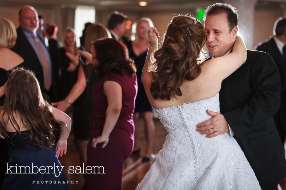 bride and groom dance at reception