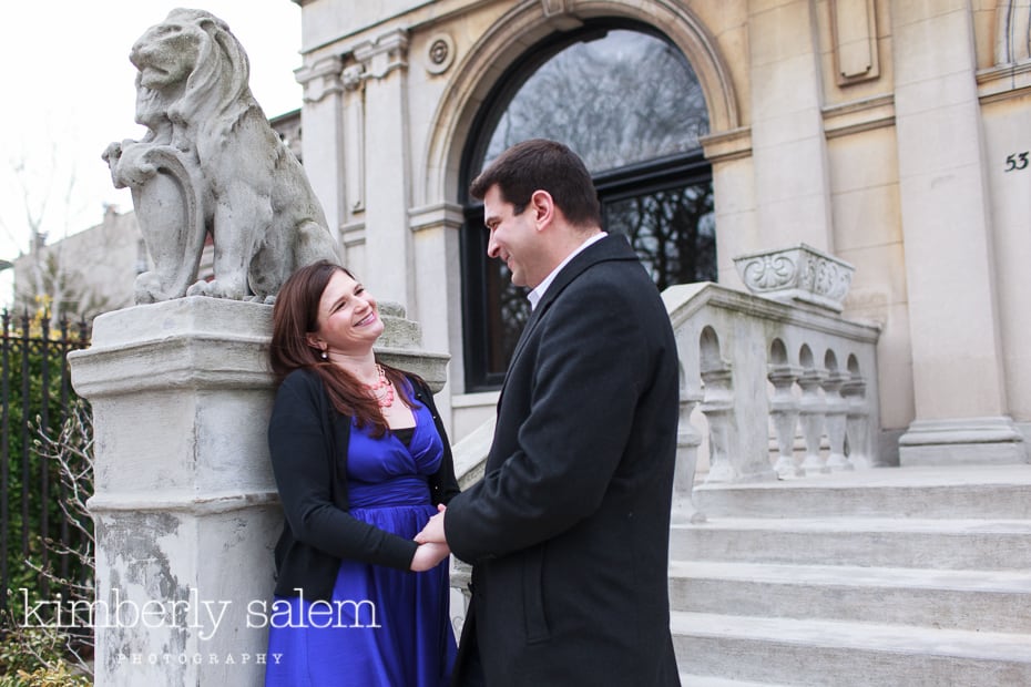 engaged couple outside of the society for ethical culture building