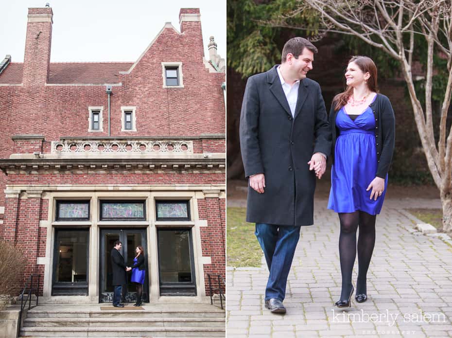 engaged couple at the society for ethical culture building