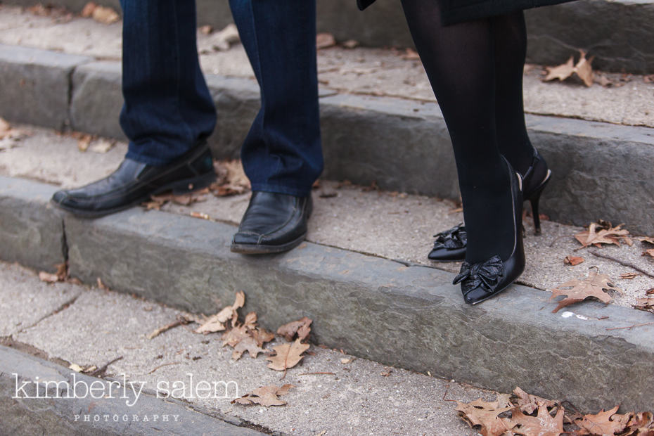 shoe detail of engagement shoot in Brooklyn