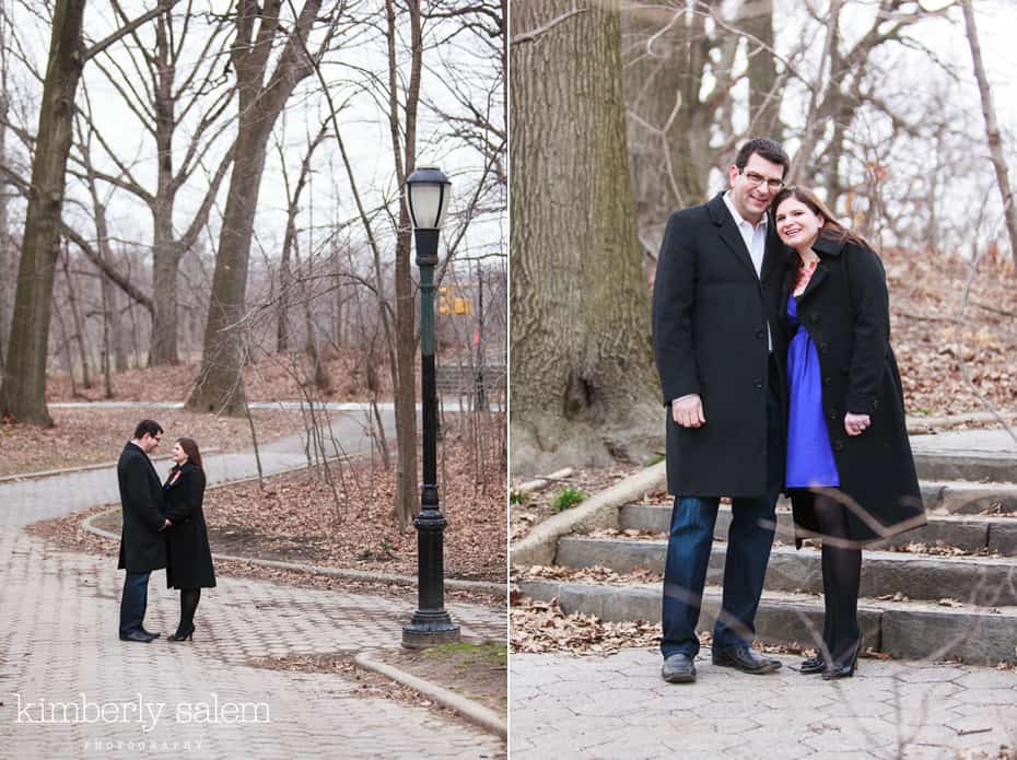 engaged couple in Prospect Park in Brooklyn