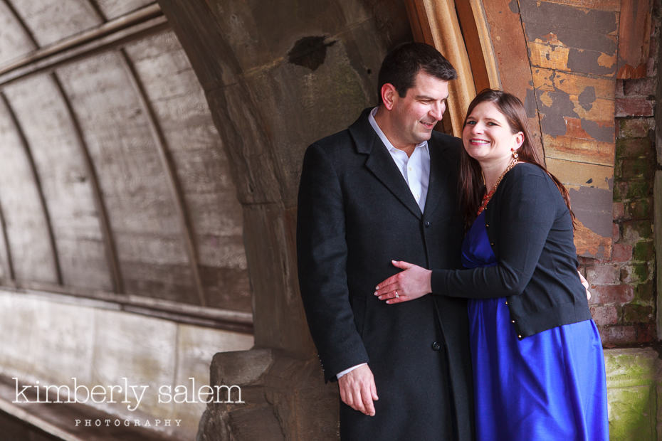 engaged couple in Prospect Park