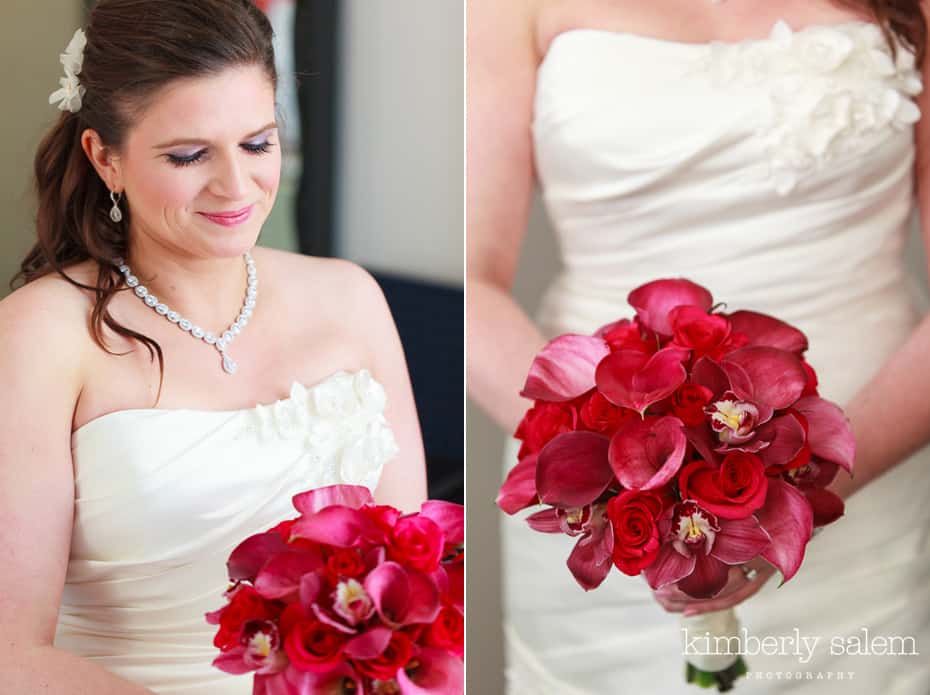 bride and bouquet detail