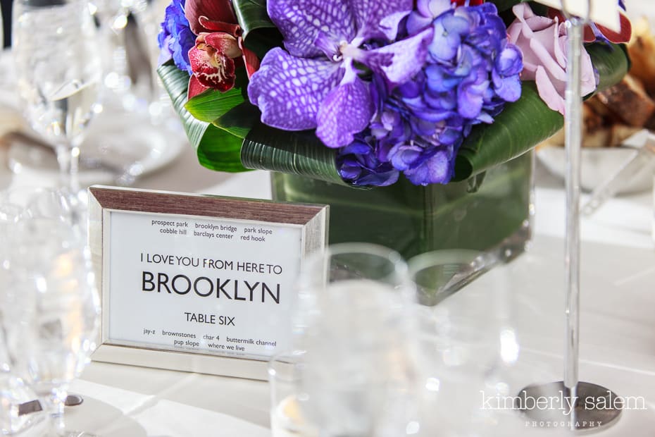 NYC table names for wedding - Brooklyn