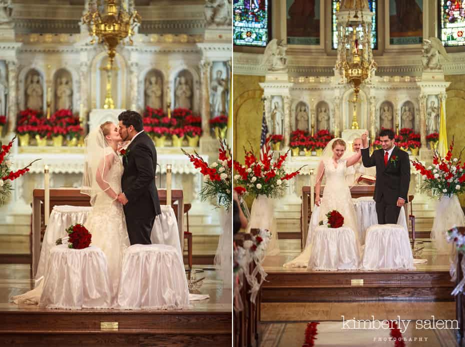 wedding in church - you may kiss the bride