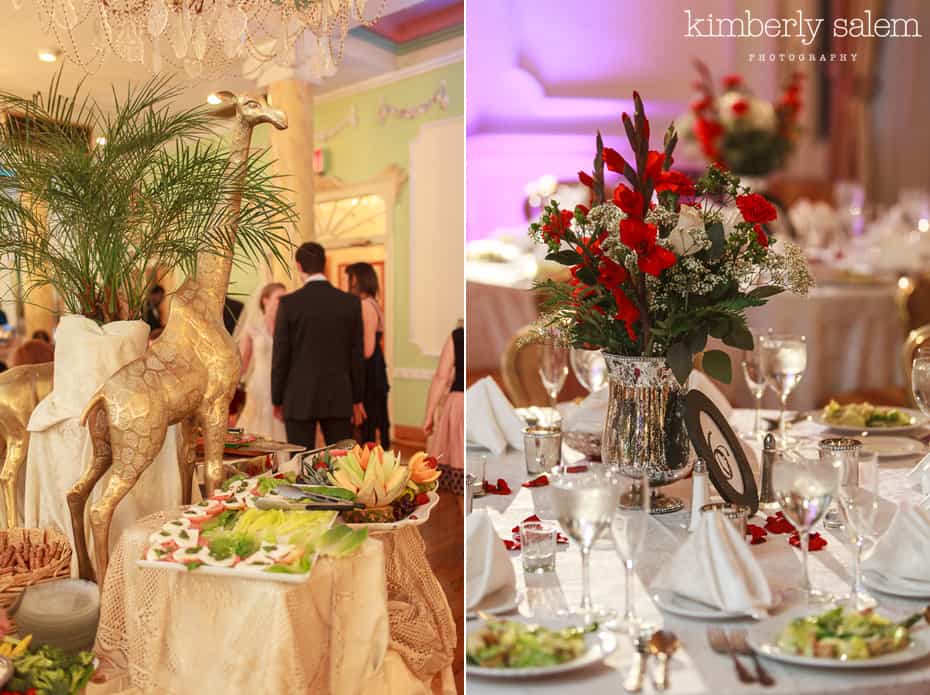 Grand Prospect Hall wedding detail - cocktail hour and reception table