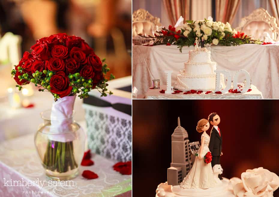 Grand Prospect Hall wedding cake, bouquet and wedding cake topper