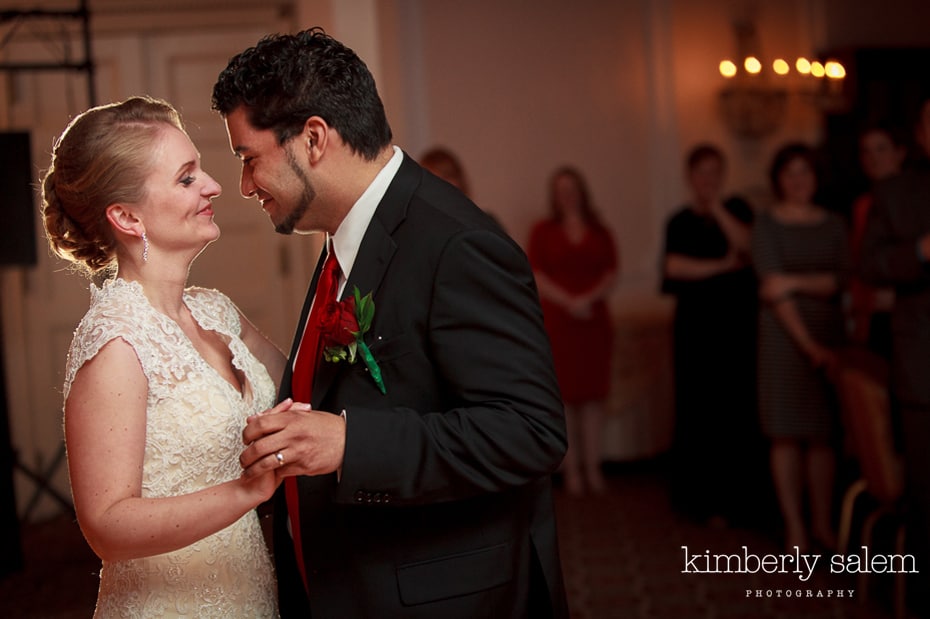 bride and groom first dance