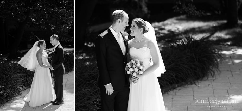 bride and groom portraits - monochrome