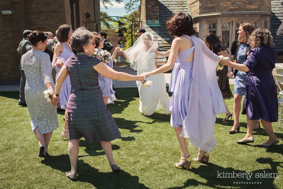 the girls dance on a lawn