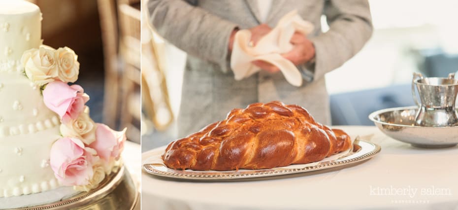 wedding reception - wedding cake and challah detail