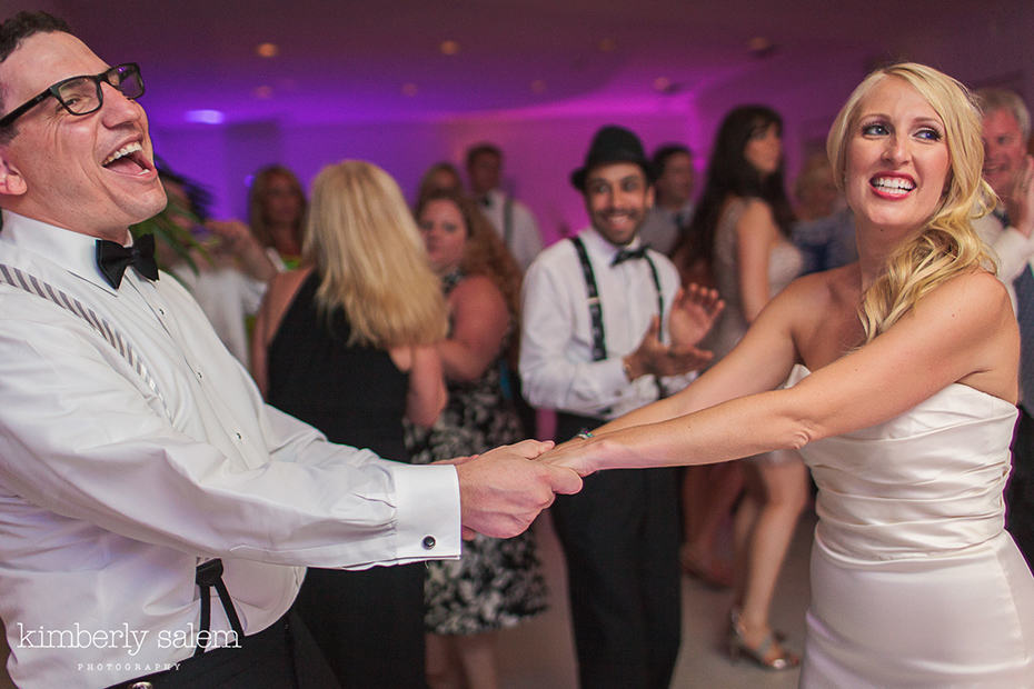 Bride and groom dance during the reception