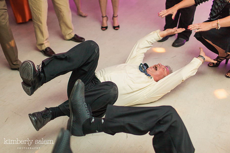 Wedding guest gets crazy on the dance floor